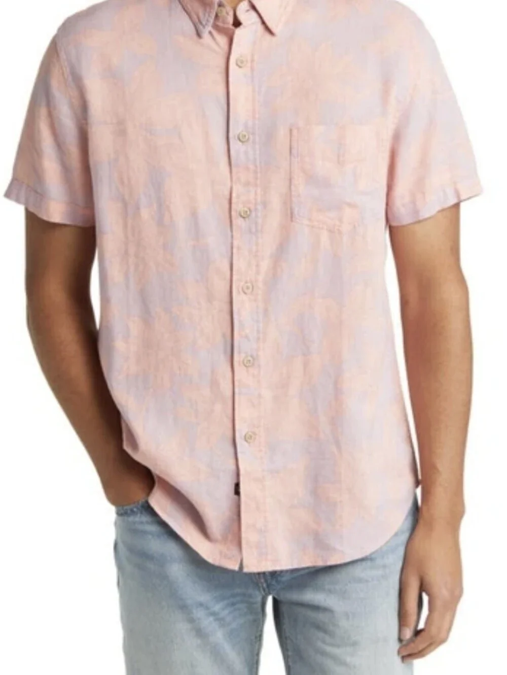 Rails Carson Men's L Floral Short Sleeve Collared Button-Up Shirt Pockets